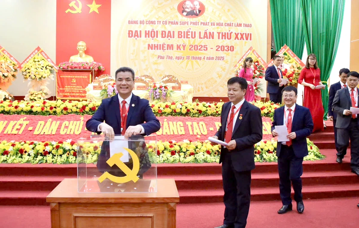 Đại hội đại biểu Đảng bộ Công ty CP Supe Phốt phát và Hóa chất Lâm Thao lần thứ XXVI