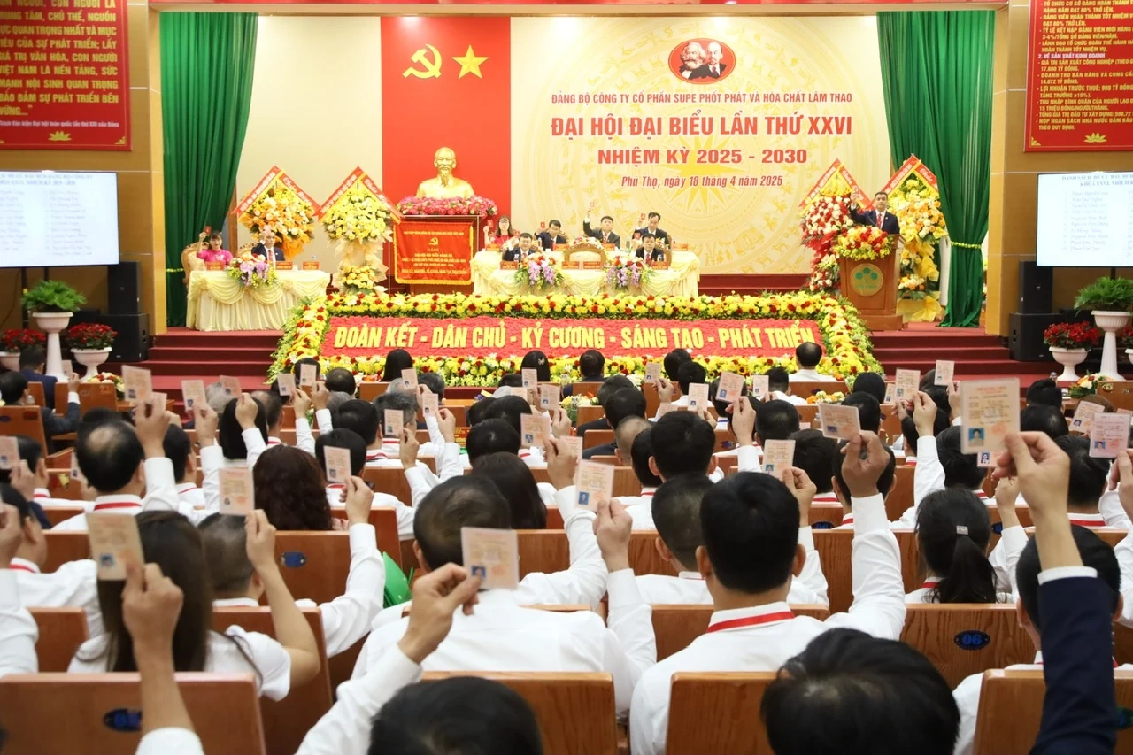 Đại hội đại biểu Đảng bộ Công ty CP Supe Phốt phát và Hóa chất Lâm Thao lần thứ XXVI