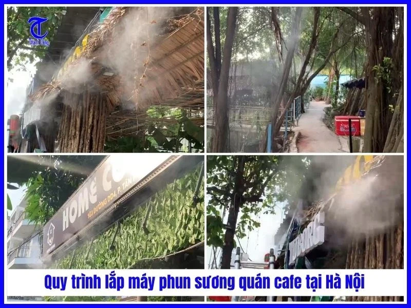 Lắp đặt phun sương quán cafe tại Hà Nội - Phun Sương TC