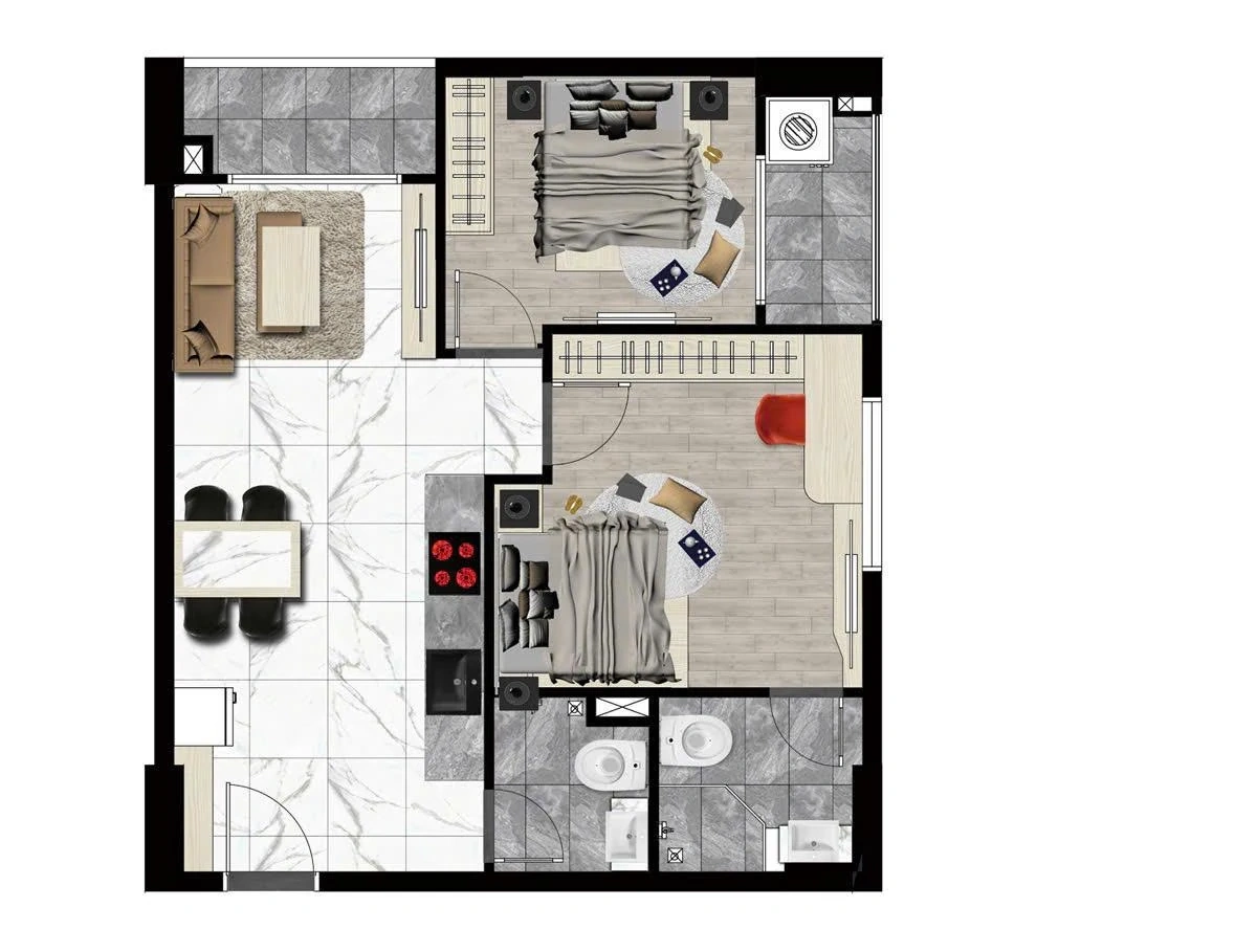 Thiết kế căn hộ A&T Saigon Riverside Bình Dương