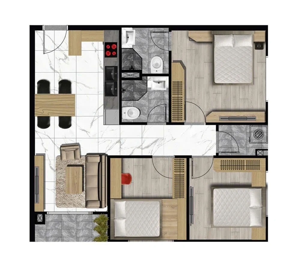 Thiết kế căn hộ A&T Saigon Riverside Bình Dương