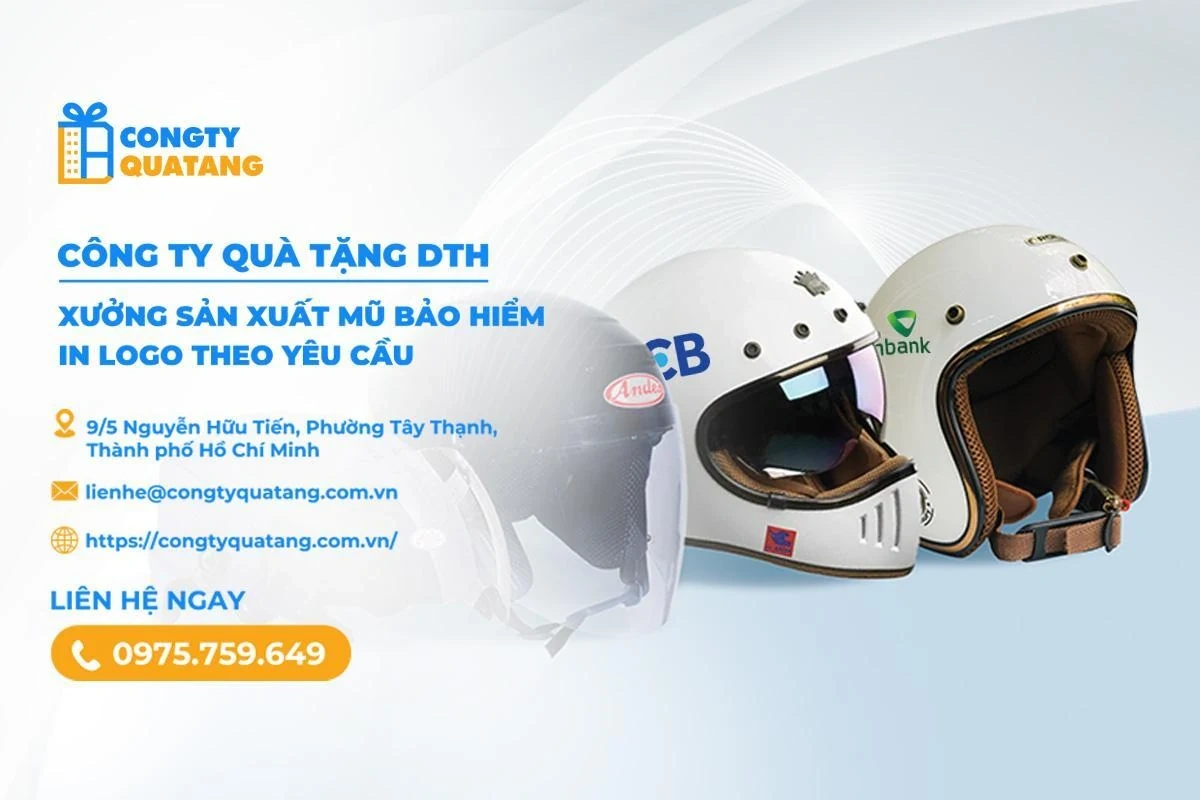10+ mẫu mũ bảo hiểm in logo công ty làm quà tặng tốt nhất 2025, giá từ 85.000đ