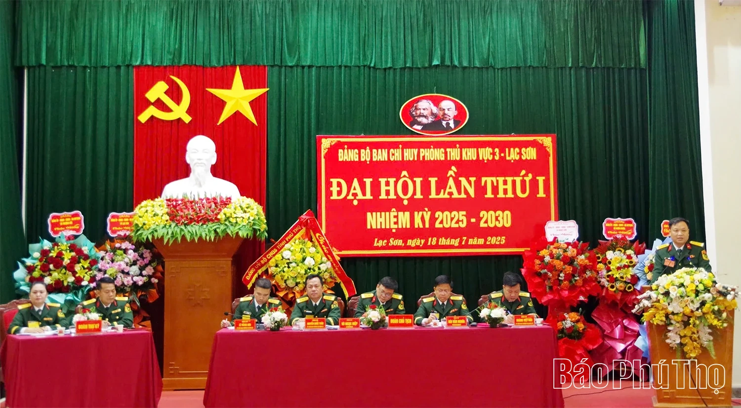 Ban Chỉ huy phòng thủ khu vực 3 - Lạc Sơn tổ chức Đại hội Đảng bộ lần thứ I, nhiệm kỳ 2025 - 2030