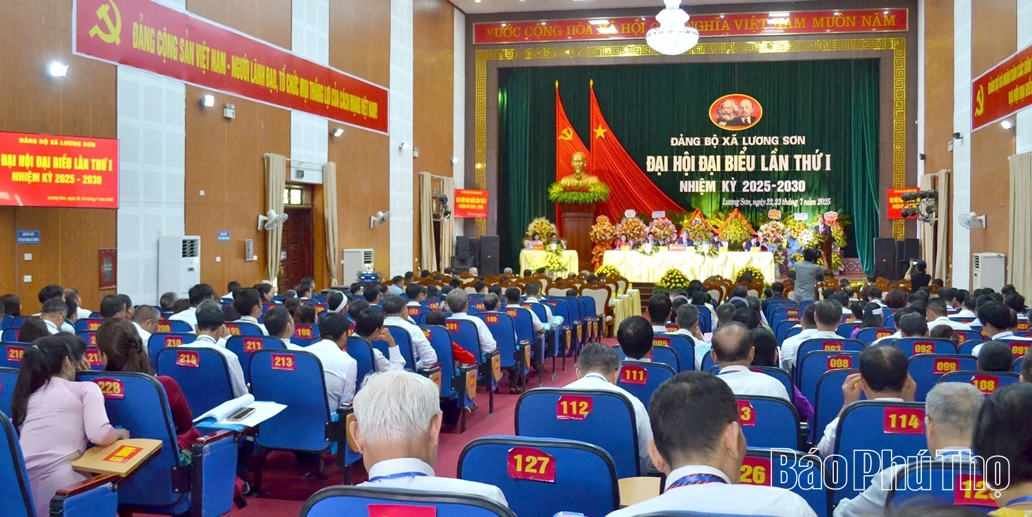 Phó Bí thư Thường trực Tỉnh ủy Nguyễn Phi Long dự và chỉ đạo Đại hội Đảng bộ xã Lương Sơn lần thứ I