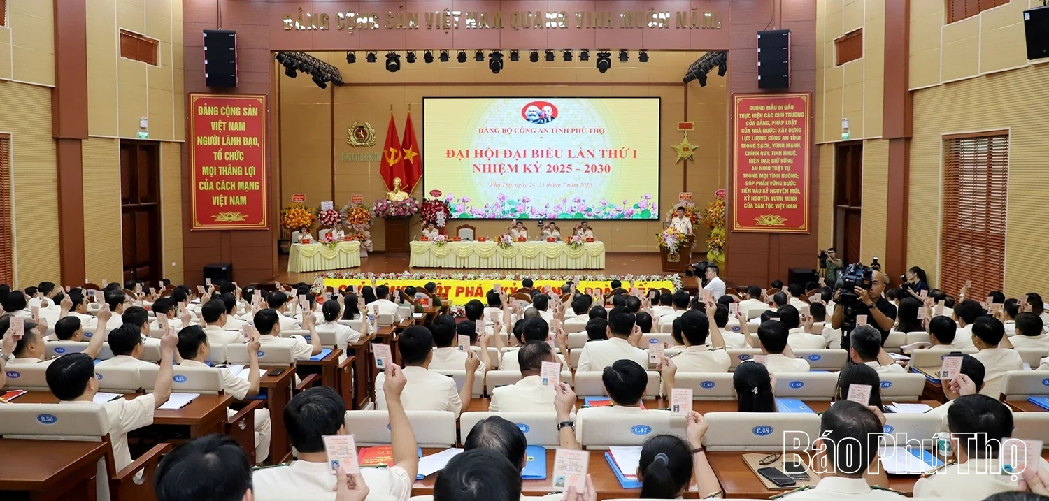 Đại hội đại biểu Đảng bộ Công an tỉnh Phú Thọ lần thứ I, nhiệm kỳ 2025 - 2030 thành công tốt đẹp