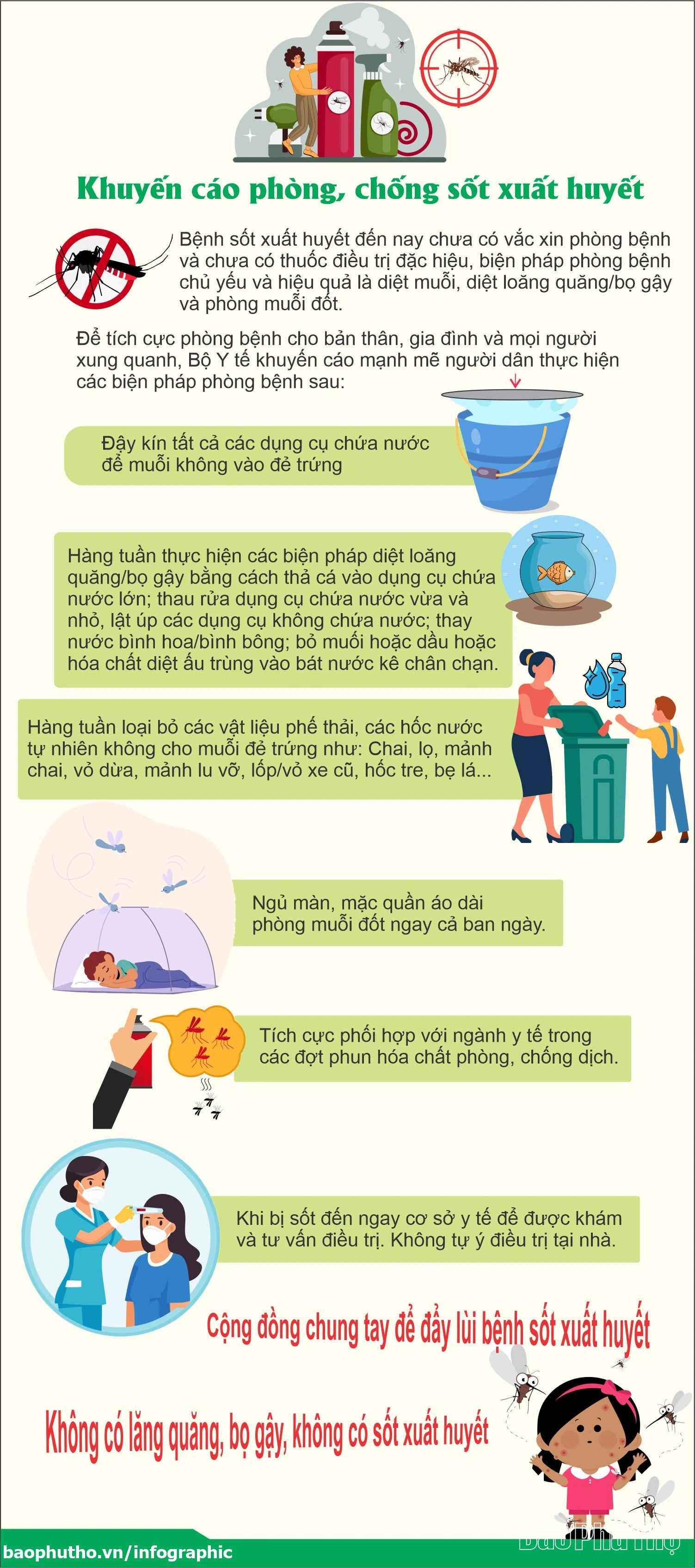 Khuyến cáo phòng chống sốt xuất huyết