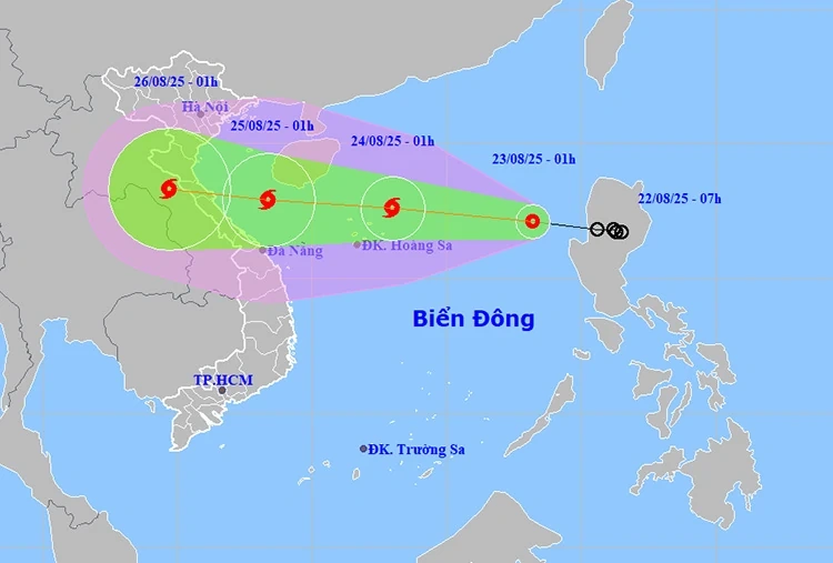 Thời tiết ngày 23/8: Mưa dông diện rộng ở Bắc Bộ, áp thấp nhiệt đới đi vào Biển Đông
