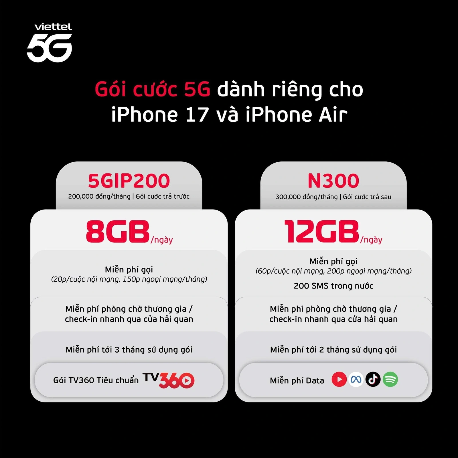 Viettel ra mắt gói cước 5G “chính hiệu” cho iPhone 17