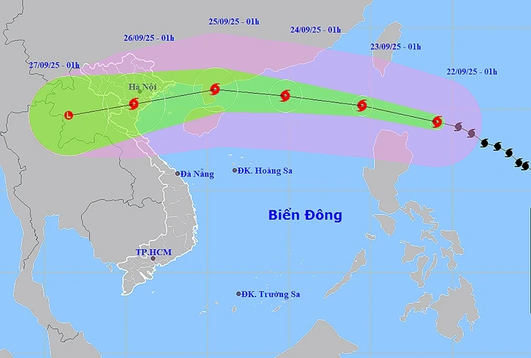 Thời tiết ngày 22/9: Siêu bão Ragasa mạnh cấp 16, giật trên cấp 17 tiến vào Biển Đông