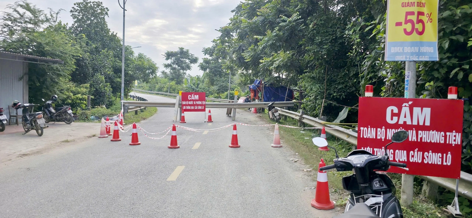 Cận cảnh sự cố hư hỏng trụ cầu sông Lô