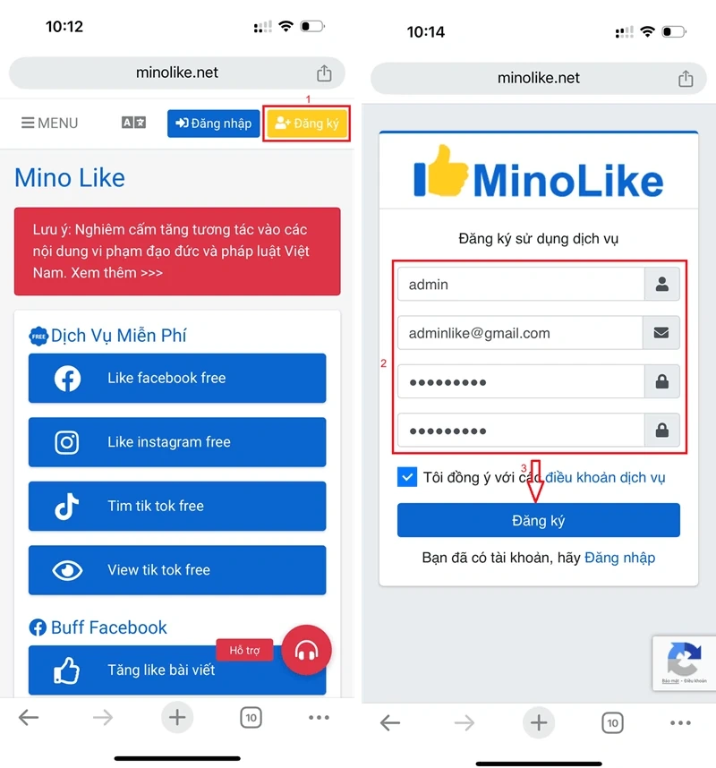 Tăng tương tác TikTok (tim, view, fl) an toàn, giá rẻ tại Minolike