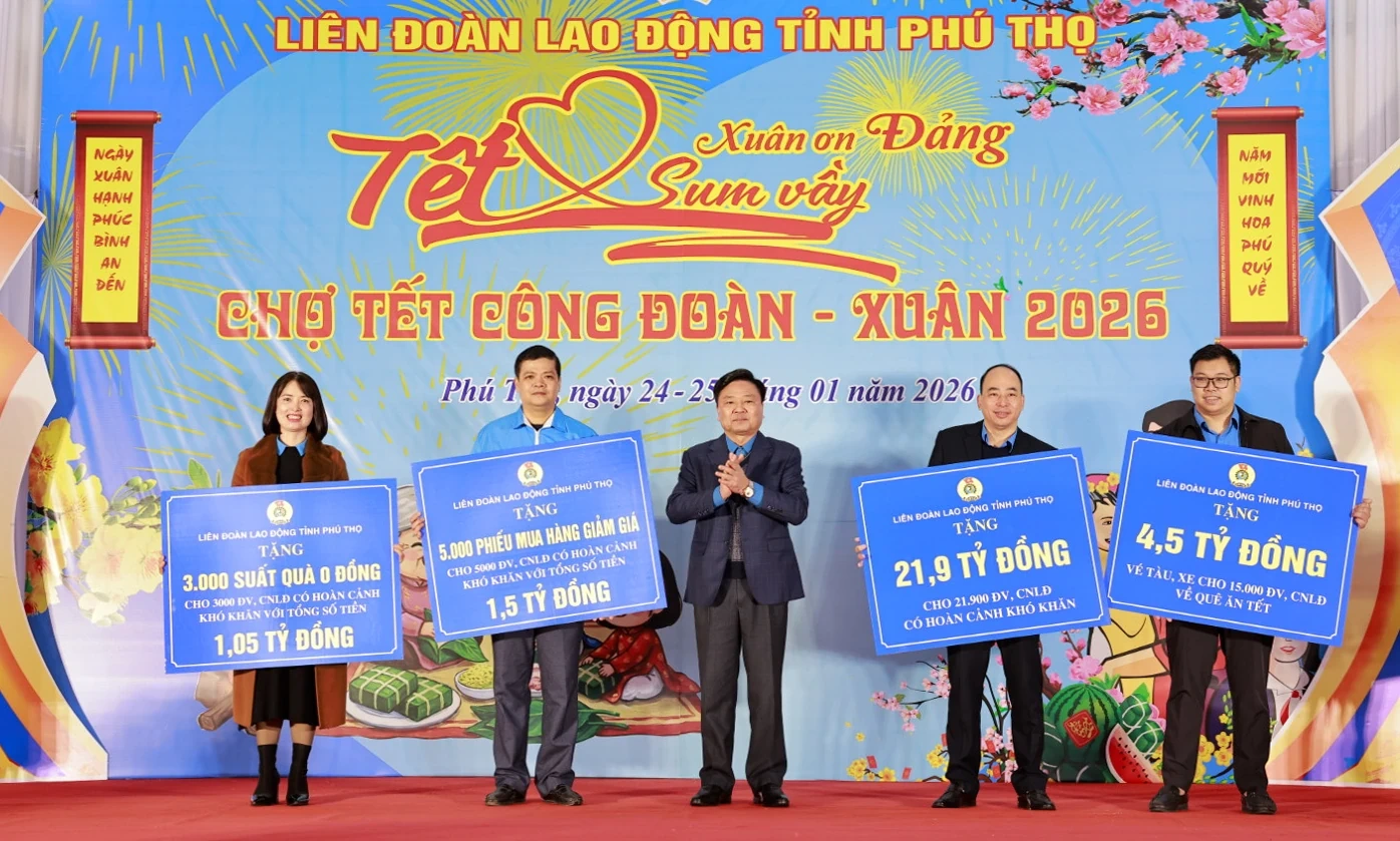 Chương trình “Tết sum vầy - Xuân ơn Đảng” và “Chợ Tết Công đoàn - Xuân 2026”
