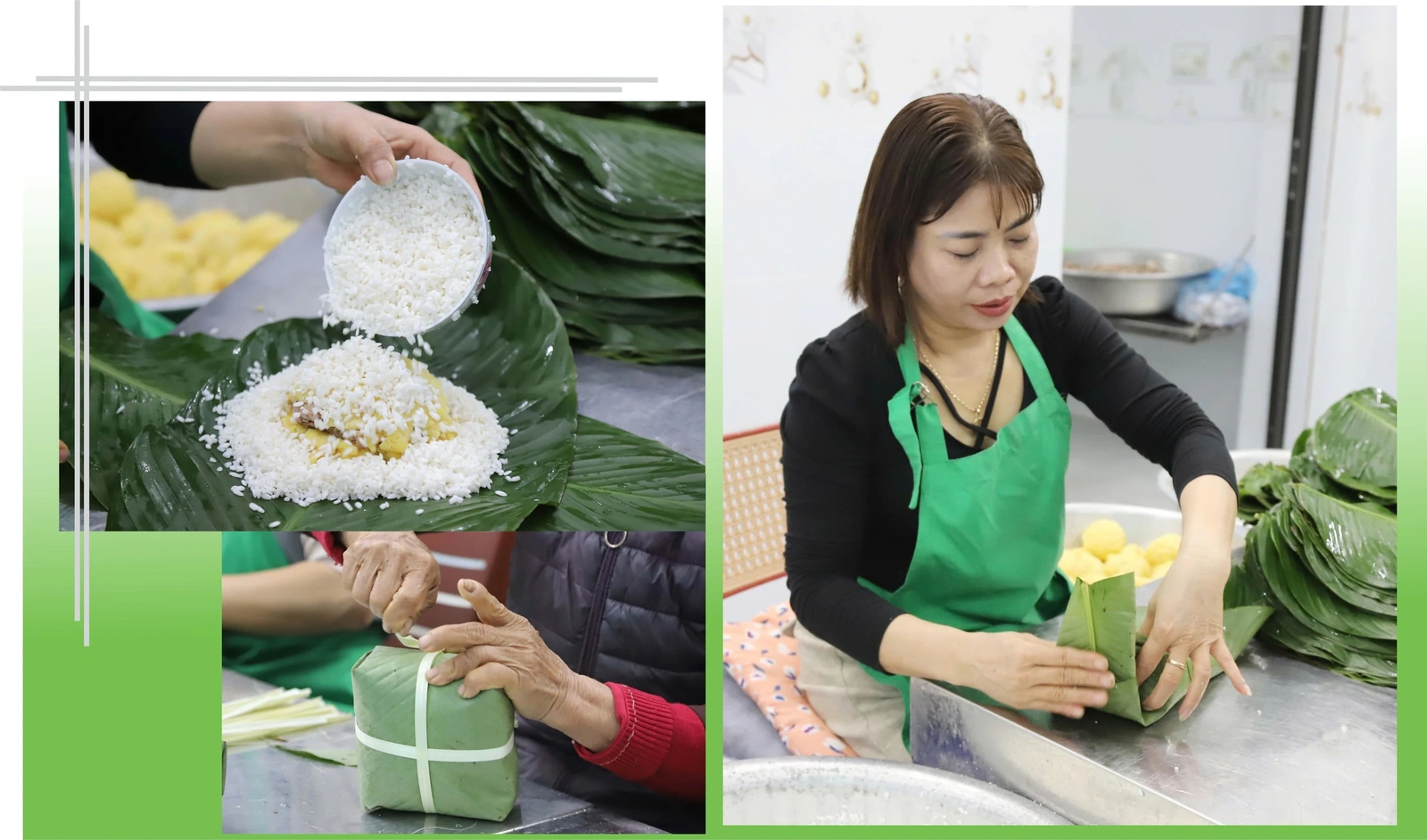 Rộn ràng làng bánh chưng vào Tết