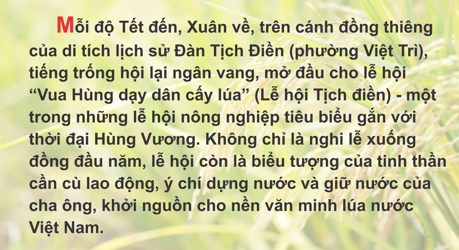 Lễ hội Vua Hùng dạy dân cấy lúa - Khai sáng nghề nông
