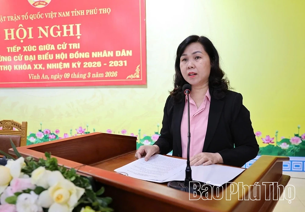 Ứng cử viên đại biểu HĐND tỉnh tiếp xúc cử tri xã Vĩnh An