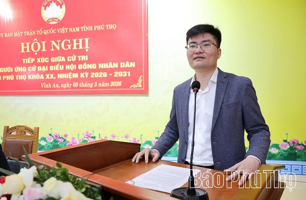 Ứng cử viên đại biểu HĐND tỉnh tiếp xúc cử tri xã Vĩnh An