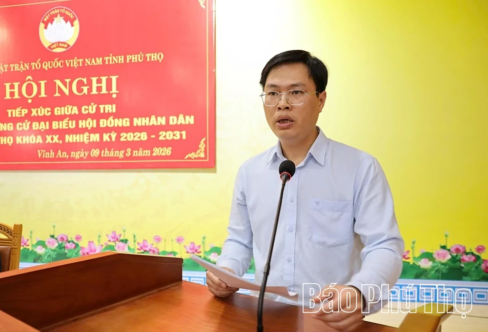 Ứng cử viên đại biểu HĐND tỉnh tiếp xúc cử tri xã Vĩnh An