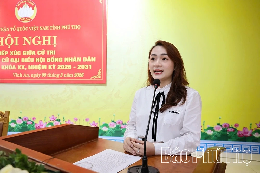 Ứng cử viên đại biểu HĐND tỉnh tiếp xúc cử tri xã Vĩnh An