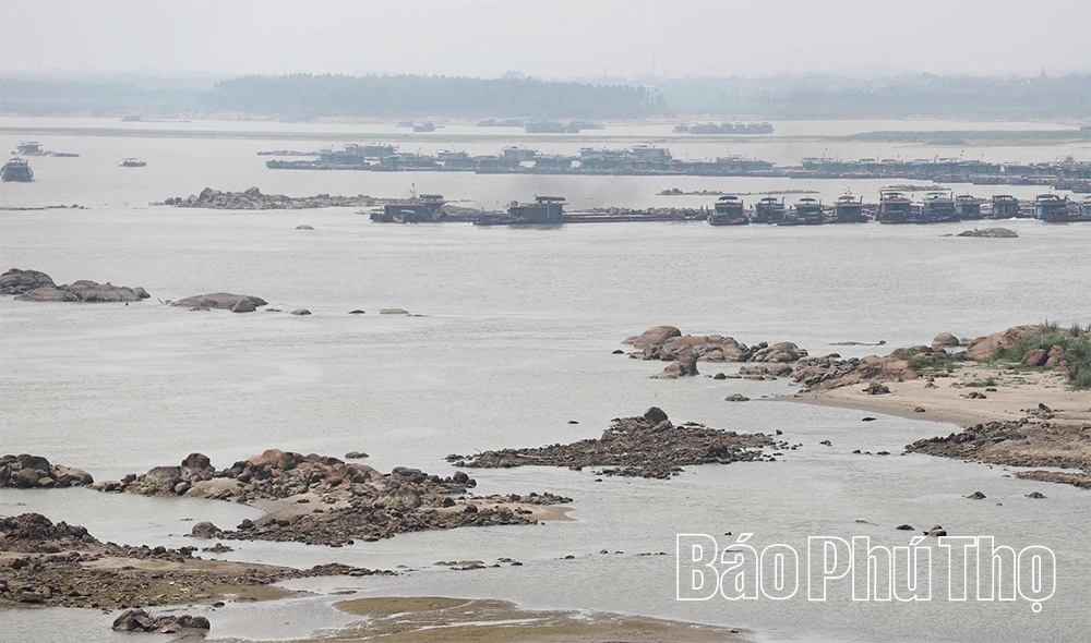 Sông Hồng trơ đáy, vận tải gặp khó khăn