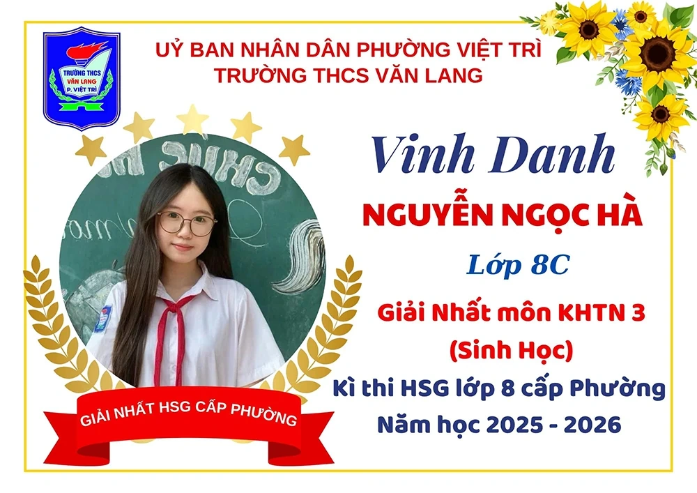 Trường THCS Văn Lang đạt 91 giải trong kỳ thi học sinh giỏi lớp 8 cấp phường