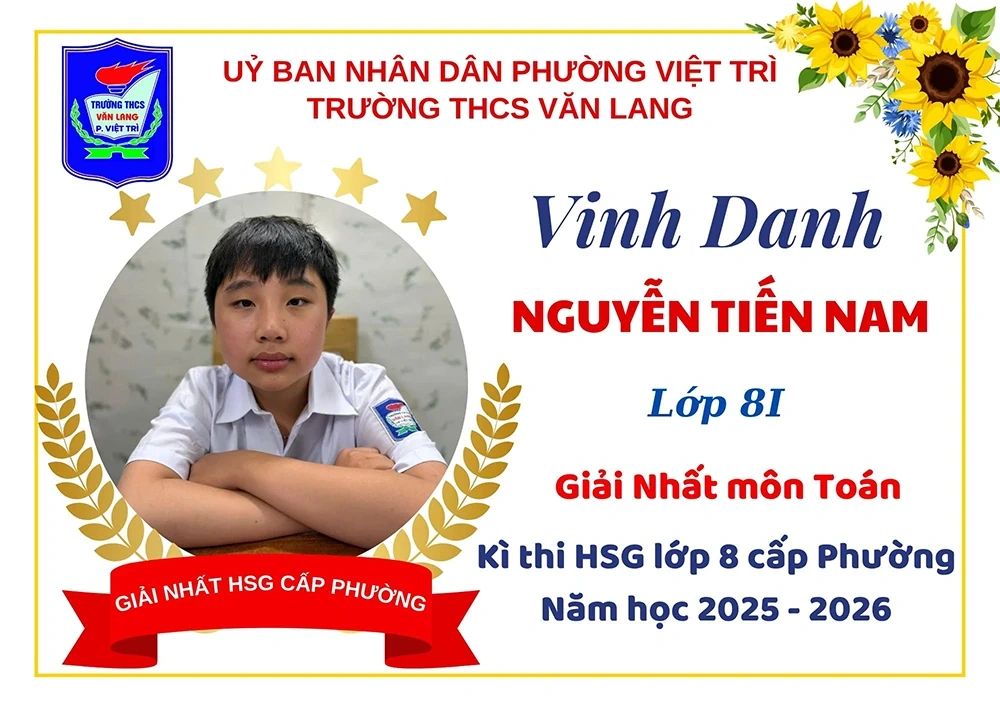 Trường THCS Văn Lang đạt 91 giải trong kỳ thi học sinh giỏi lớp 8 cấp phường