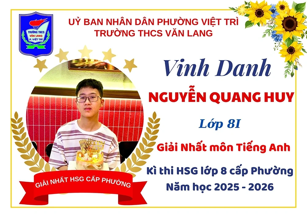 Trường THCS Văn Lang đạt 91 giải trong kỳ thi học sinh giỏi lớp 8 cấp phường