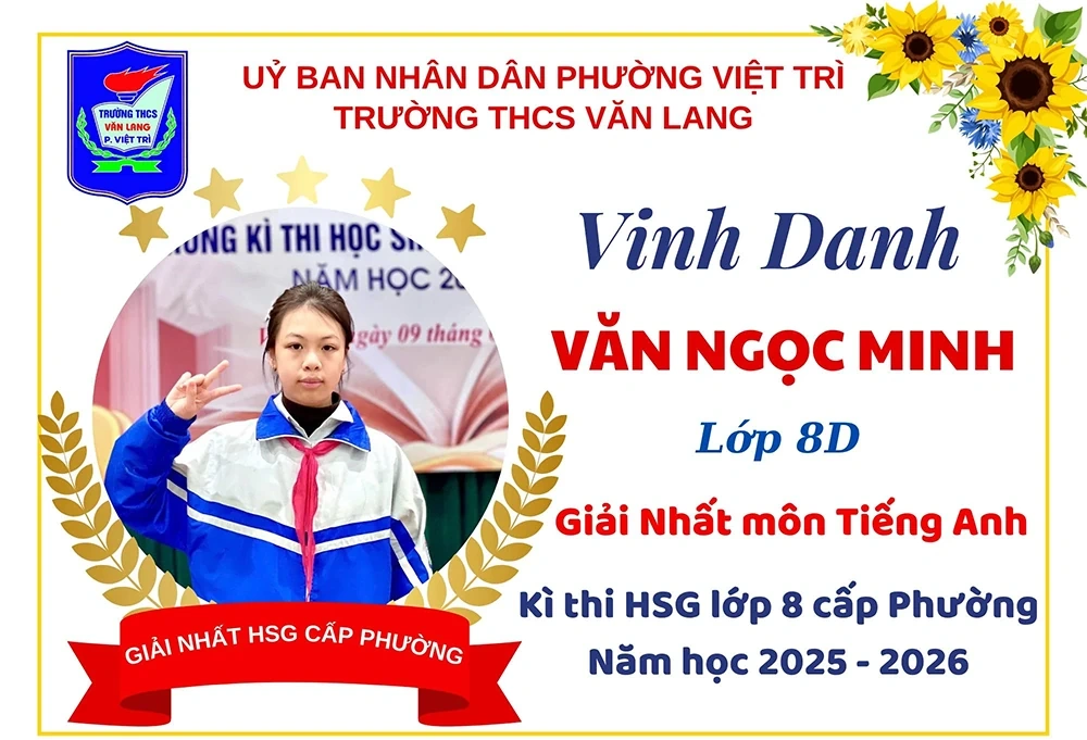 Trường THCS Văn Lang đạt 91 giải trong kỳ thi học sinh giỏi lớp 8 cấp phường