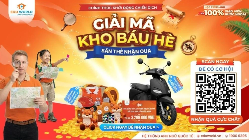 Hệ thống Anh ngữ Quốc tế Edu World đồng hành cùng nhiều trường học trao học bổng cho học sinh xuất sắc