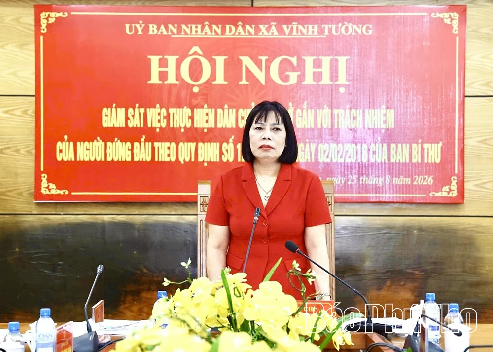 Giám sát việc thực hiện Quy chế dân chủ ở cơ sở gắn với trách nhiệm của người đứng đầu tại xã Vĩnh Tường