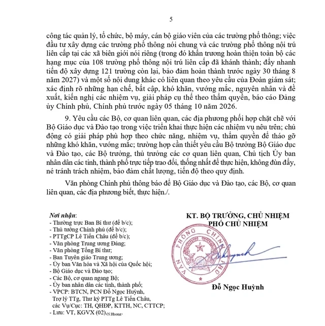 Khẩn trương xử lý các vướng mắc trong sắp xếp cơ sở giáo dục; nghiên cứu đổi mới phương pháp kiểm tra, thi, tuyển sinh
