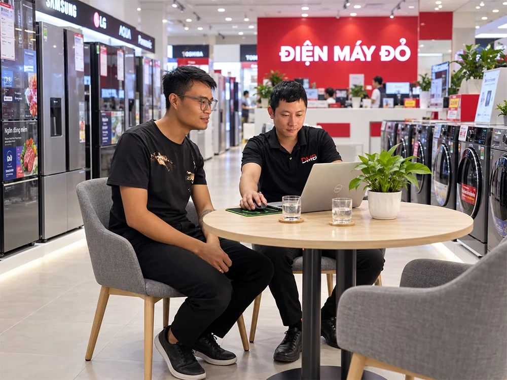 Điện Máy Đỏ kết nối thông tin sản phẩm với nhu cầu mua sắm từ xa