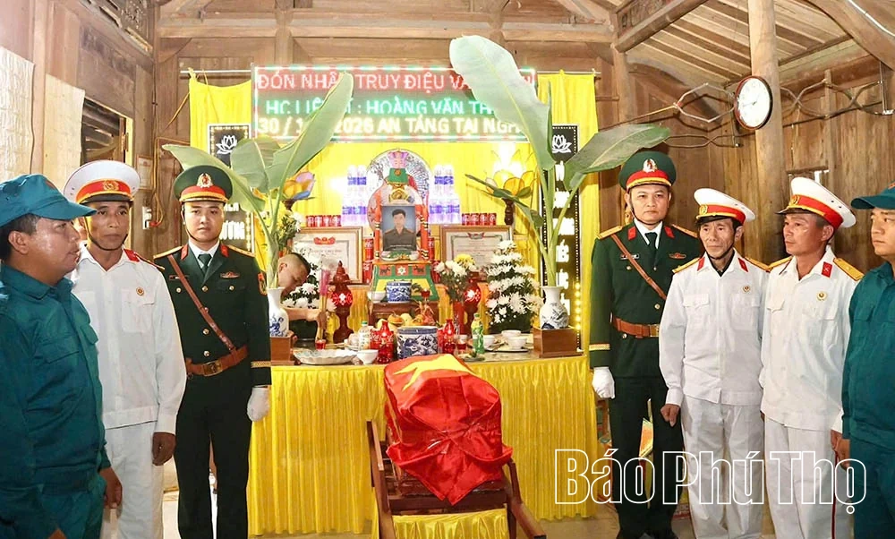 Xã Sơn Lương đón nhận, truy điệu và an táng hài cốt liệt sĩ Hoàng Văn Thịnh