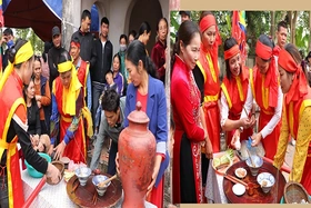 Setting fire and cooking rice in Gia Du village festival
