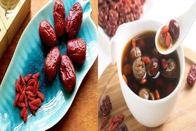 4 quyền lợi của việc hấp thụ nước dìm trái ngược kỷ tử và táo đỏ