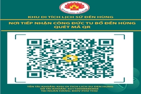 Khu di tích lịch sử Đền Hùng công bố mã QR tiếp nhận công đức