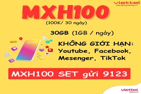 Gói cước Viettel MXH100, MXH120 được yêu thích nhờ nhiều ưu đãi