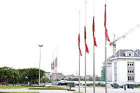 Phú Thọ treo cờ rủ trong ngày Quốc tang Tổng Bí thư Nguyễn Phú Trọng