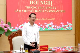 Thường trực Tỉnh uỷ làm việc với Đảng uỷ Công an tỉnh