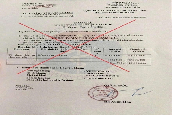 Cảnh báo lừa đảo mua bán trang thiết bị y tế giả mạo Trung tâm Y tế huyện Cẩm Khê
