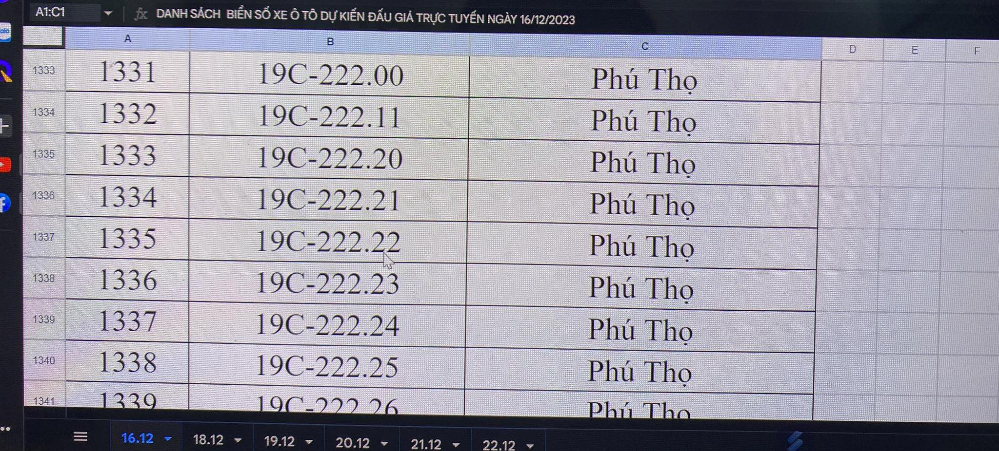 Phú Thọ có các biển số siêu đẹp được đấu giá trong tháng 12