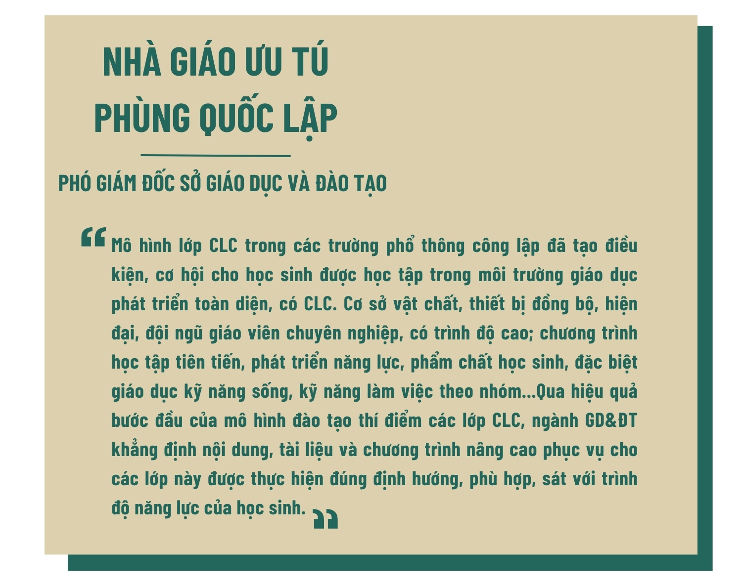 Kỳ I: Thế mạnh của lớp chất lượng cao