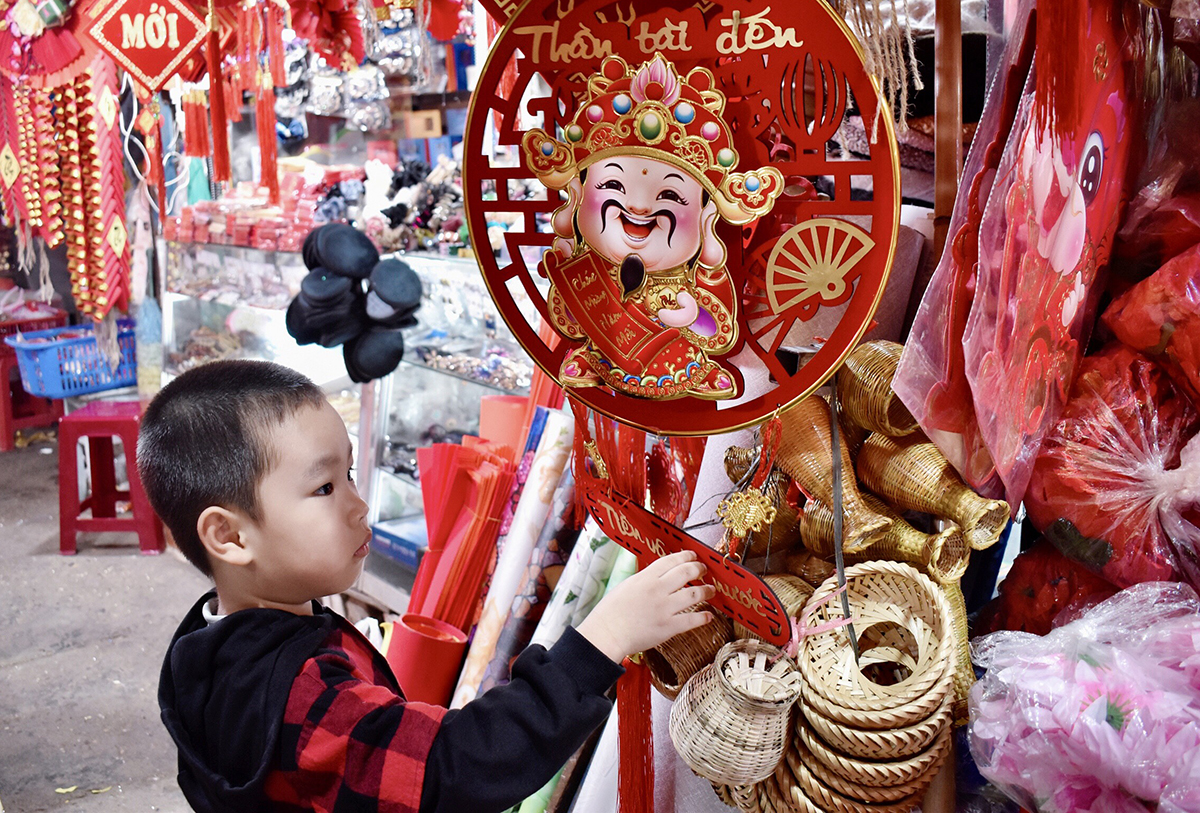 Brilliant red Tet decorations.