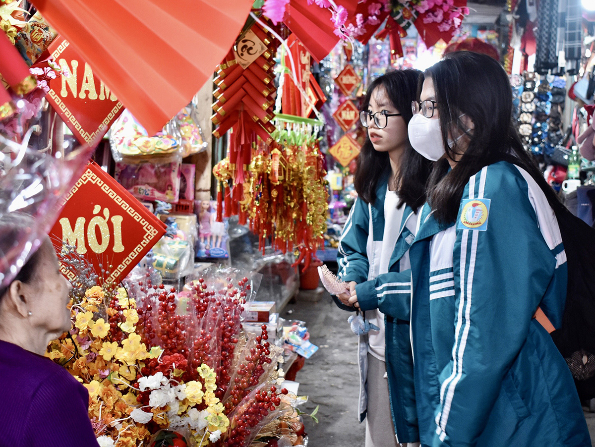 Brilliant red Tet decorations.