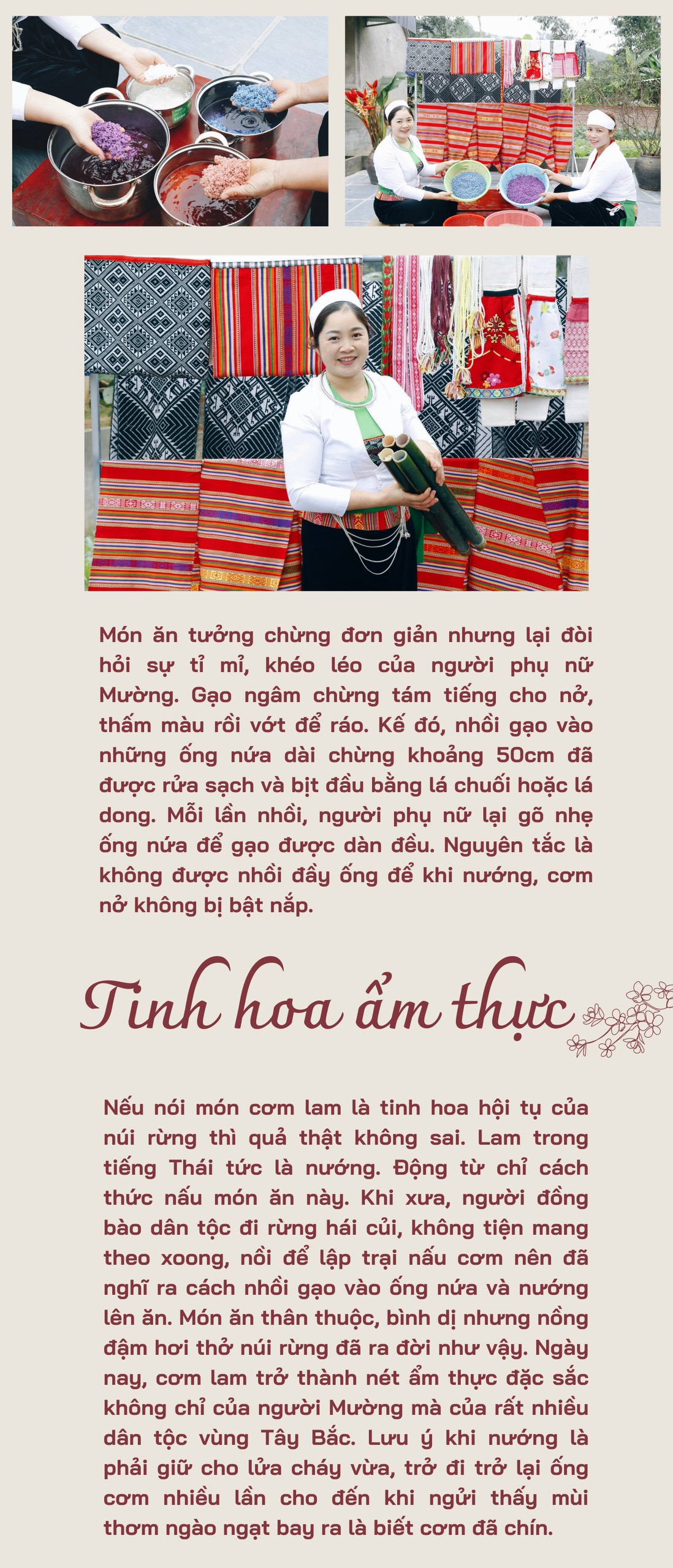 Dẻo thơm cơm lam ngũ sắc