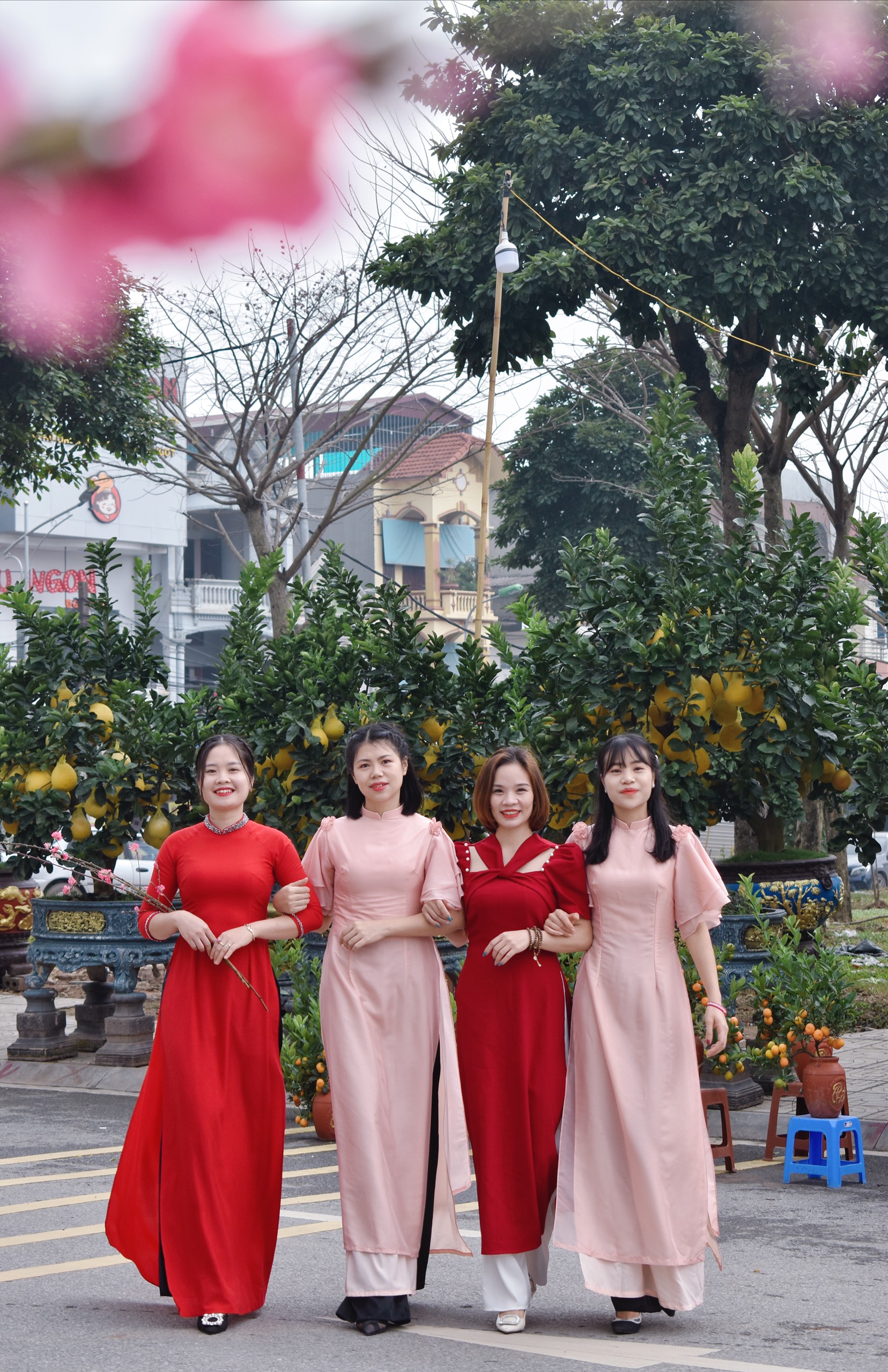 Vietnamese soul in ao dai during Tet