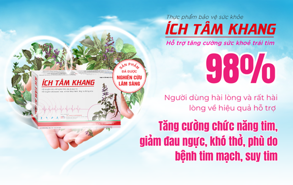 Ích Tâm Khang - giải pháp giảm đau ngực, mệt do cầu cơ tim, suy tim