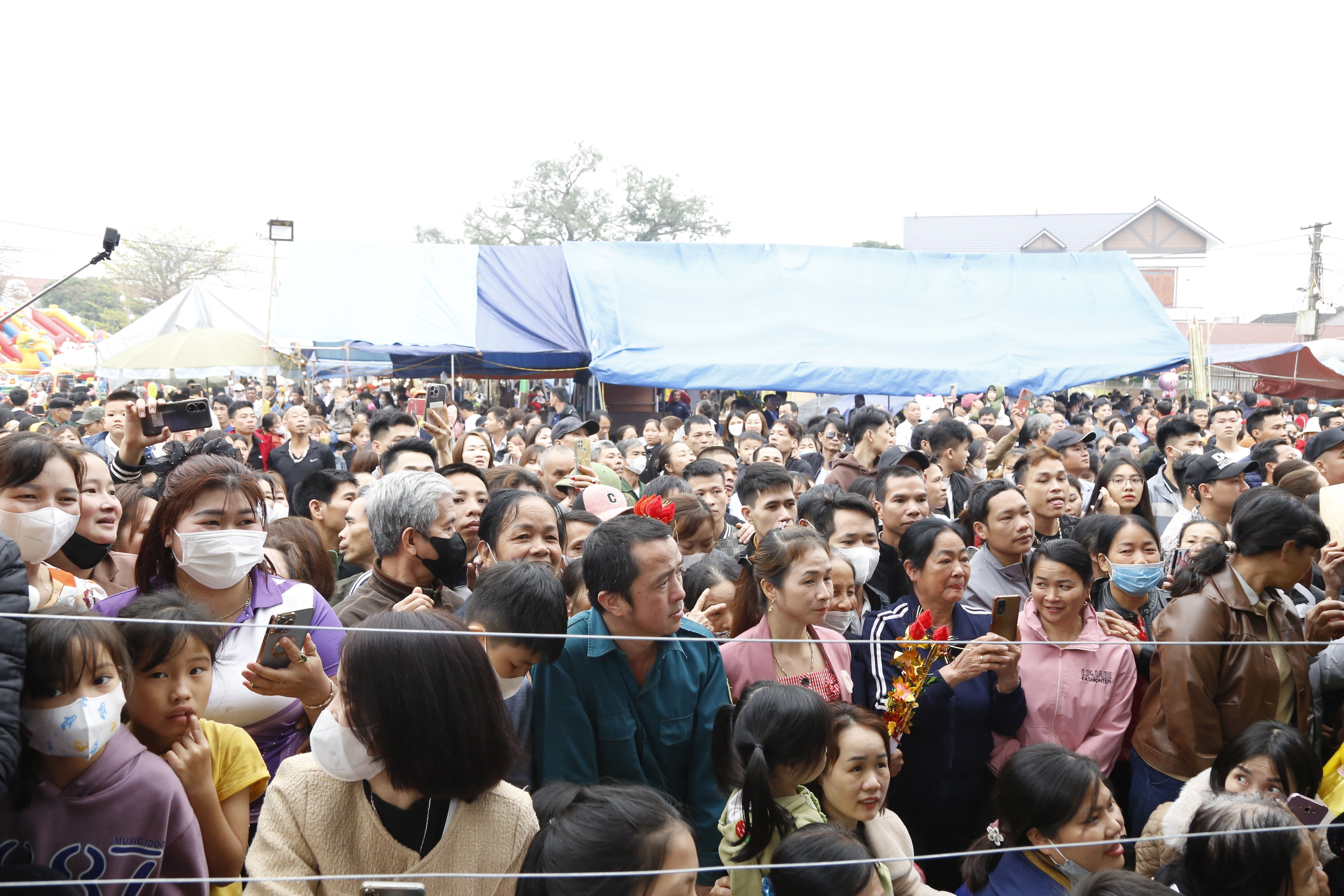 Celebrating the elephant procession festival at Dao Xa commune, Thanh Thuy district