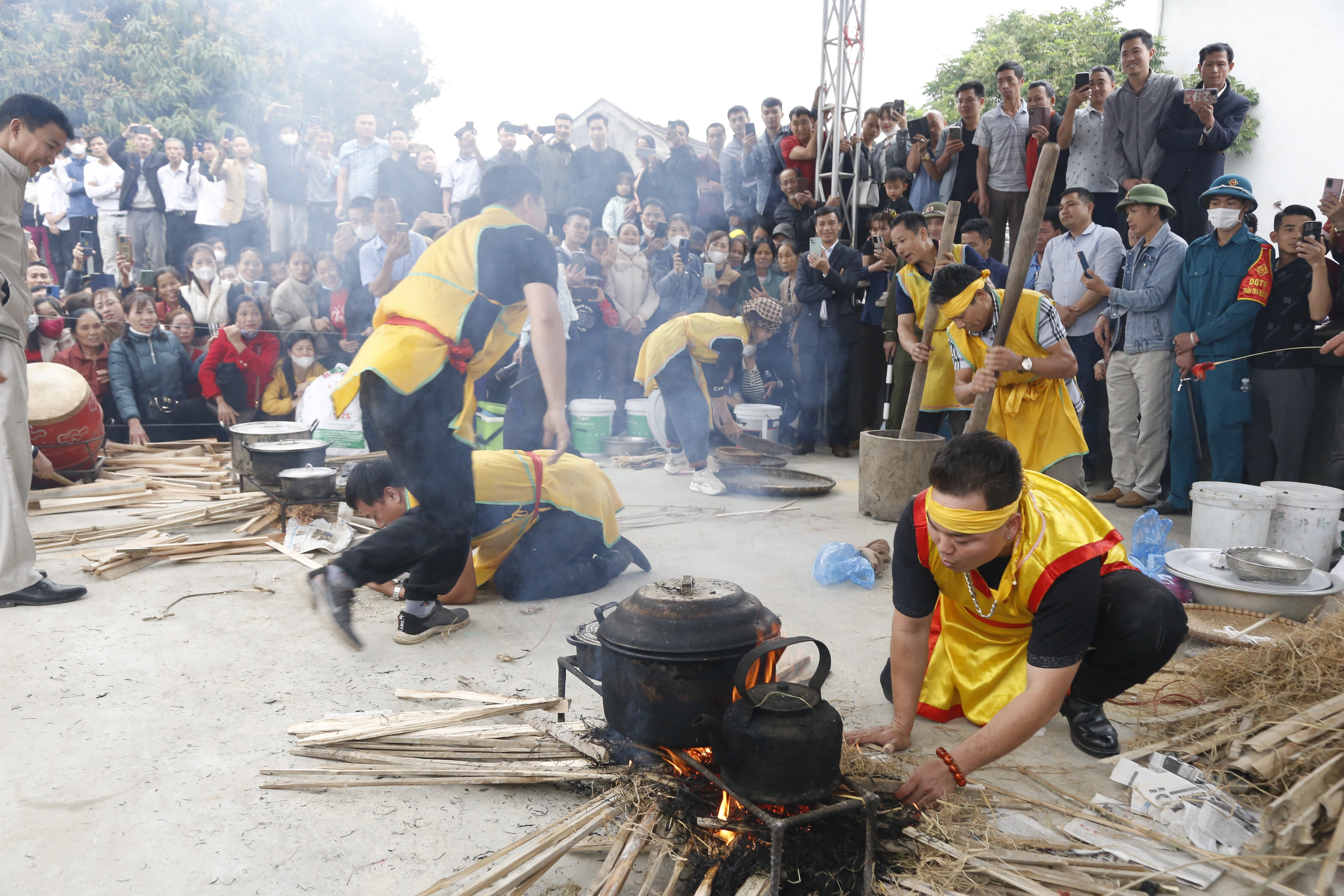 Celebrating the elephant procession festival at Dao Xa commune, Thanh Thuy district