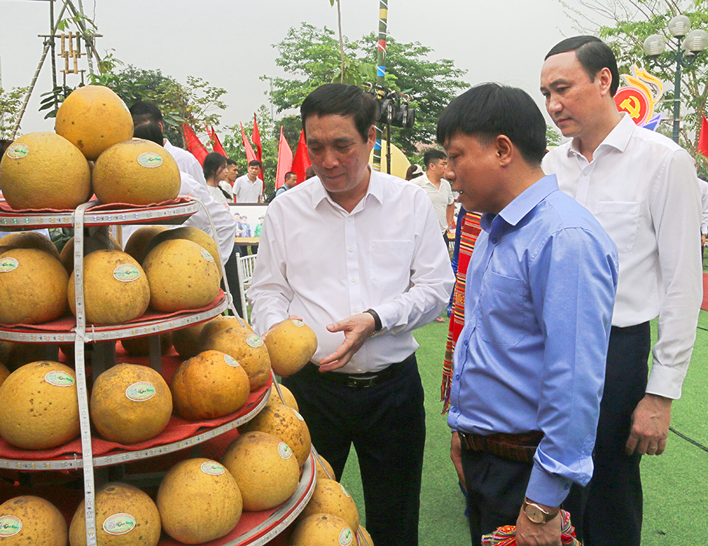 Lãnh đạo tỉnh tham quan Hội trại Văn hóa tại Đền Hùng