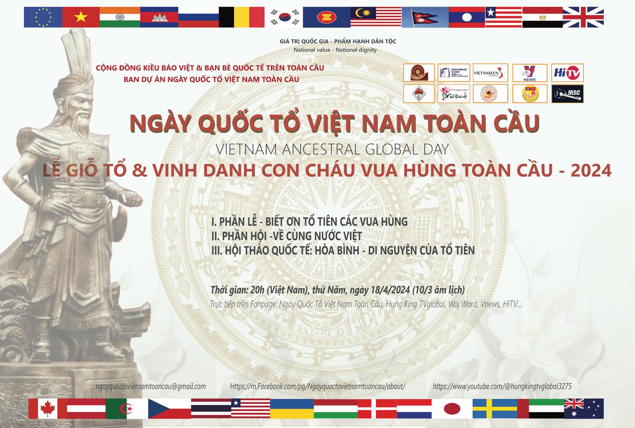 Ngày Quốc Tổ Việt Nam toàn cầu “Hoà bình - Di nguyện của tổ tiên”